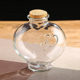 Heart Shape Glass Bottles 14x14 CM (1 Piece) Capacity 650 ML With Cork Lid Stoppers For Crafts Decoration Storage Gifts Transparent Jar Container
